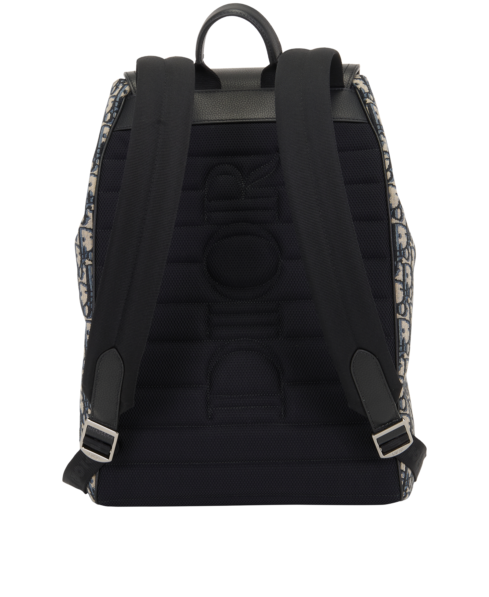 Saddle Backpack, &pound;1,800, Handbags, Navy, Canvas/Leather, Back view